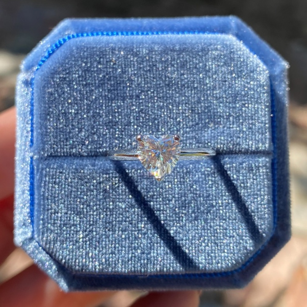 Heart Moissanite diamond ring